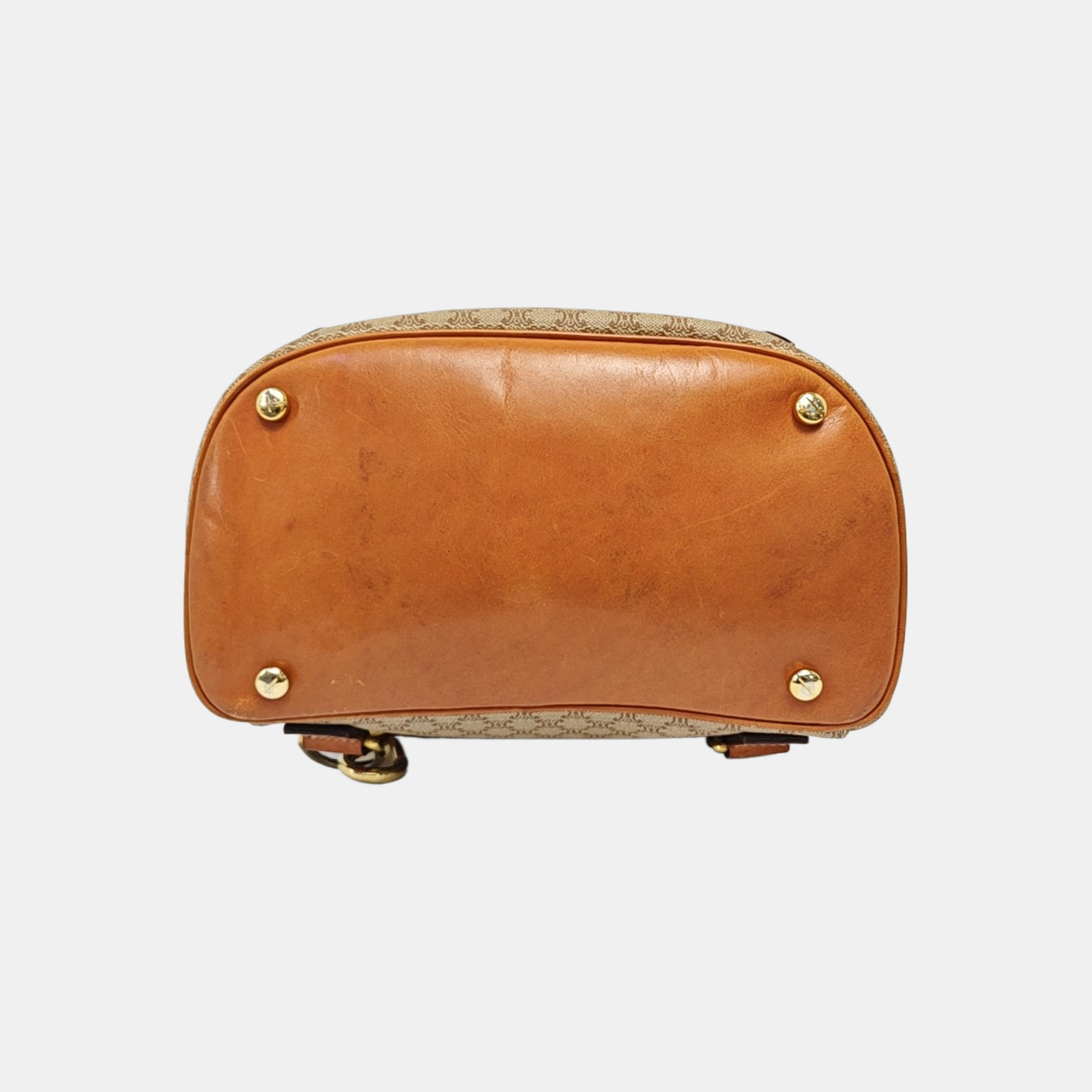Coated Canvas Backpack Beige