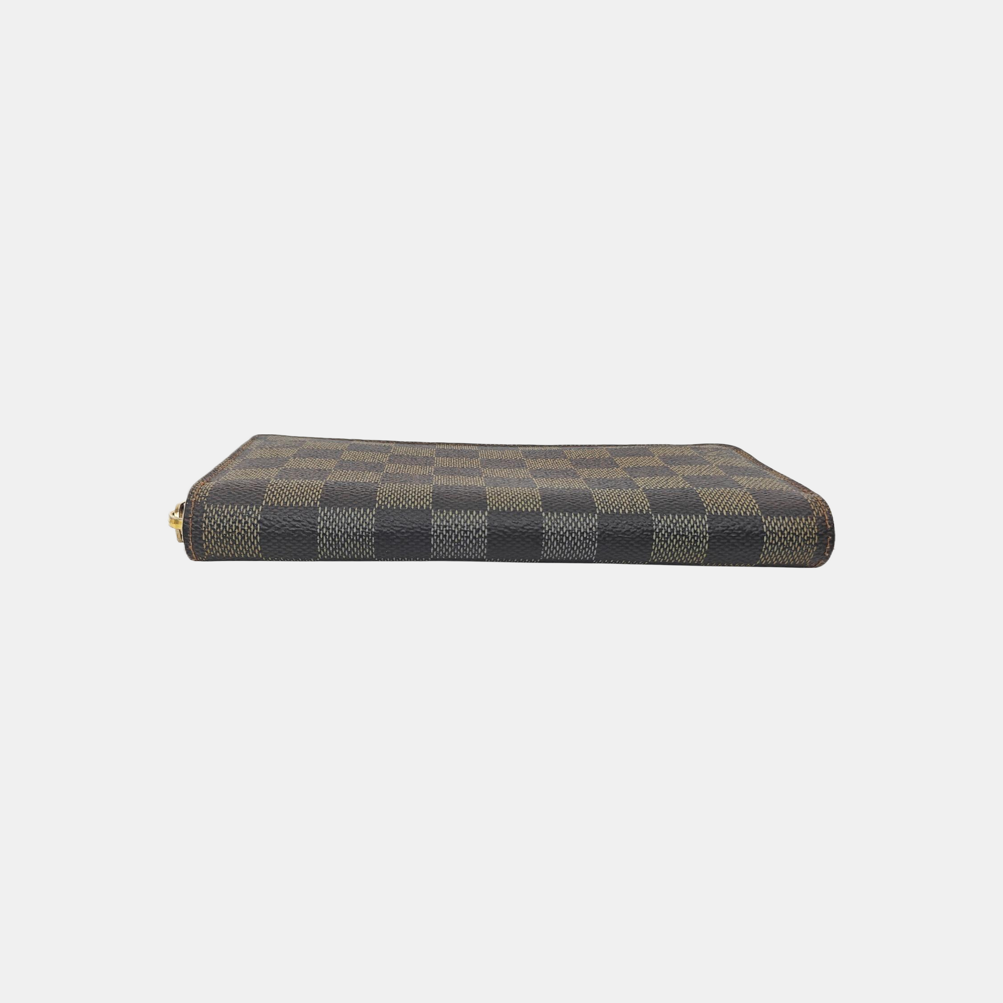 ZIPPY Damier Ebene Coated Canvas Brown Wallet
