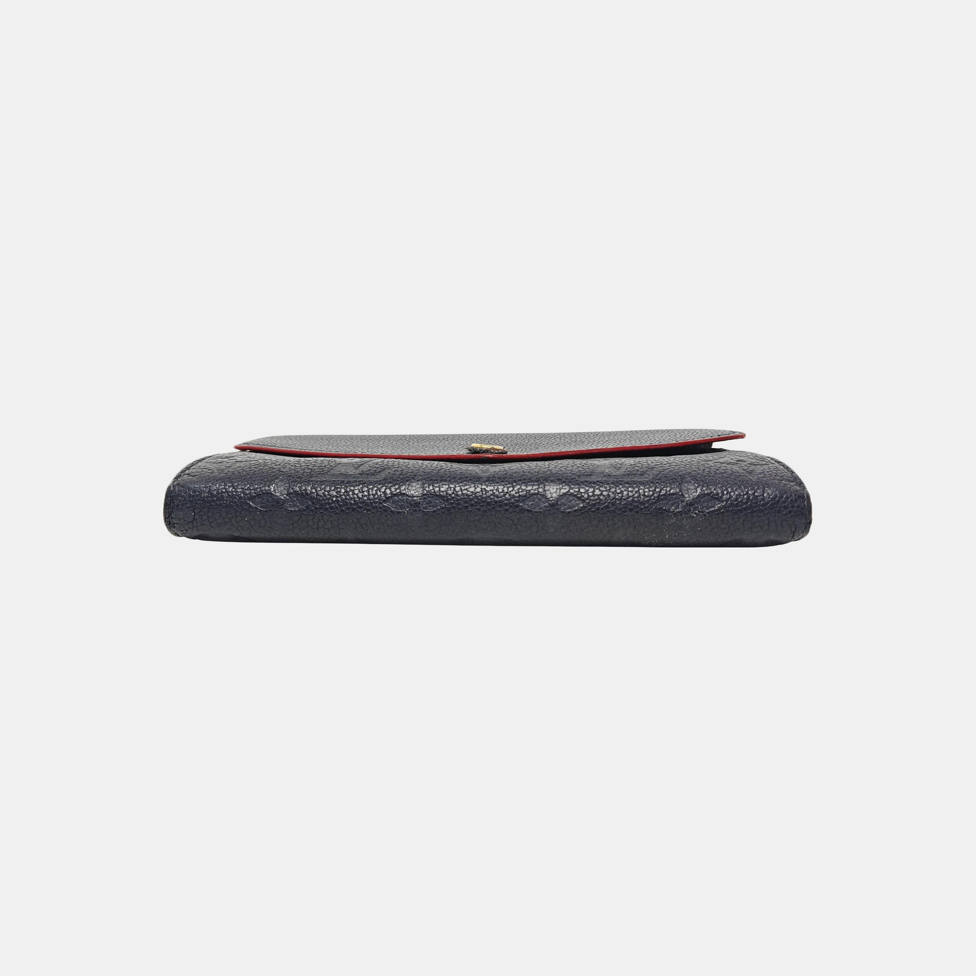 SARAH Monogram Calfskin Blue Wallet