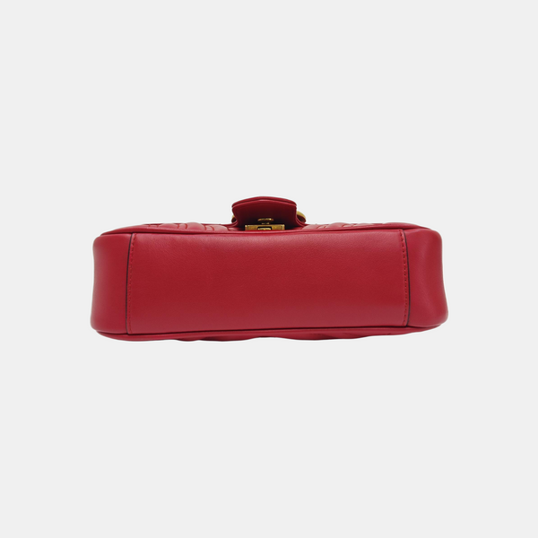 GG Marmont Small Quilted Calfskin Red