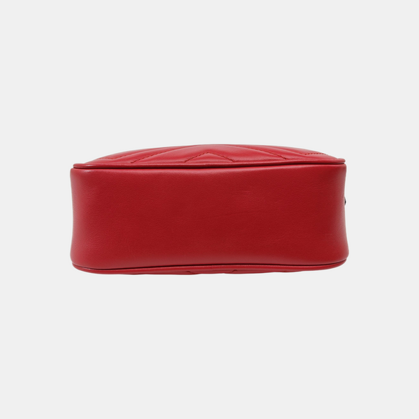 GG Marmont Super Mini Quilted Calfskin Red