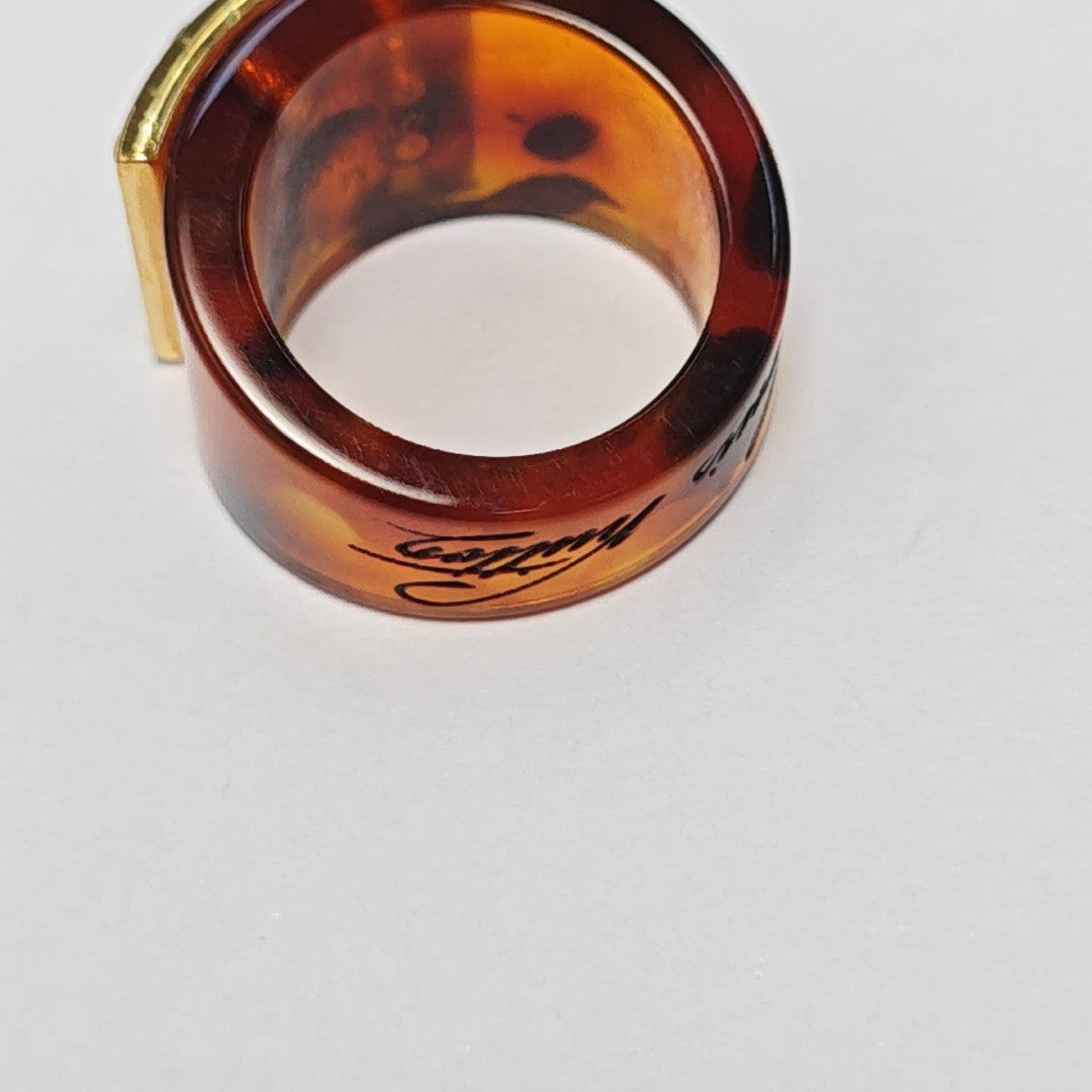 LOCK ME Synthetic Material Brown Ring EU 53