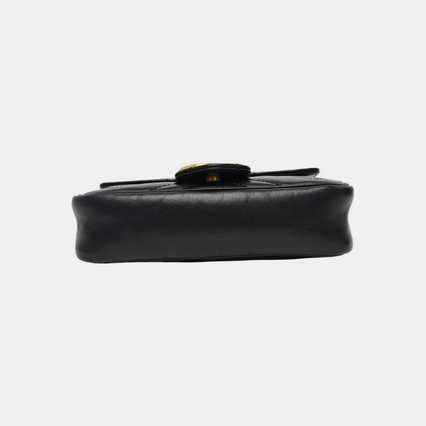 GG Marmont Mini Quilted Calfskin Black
