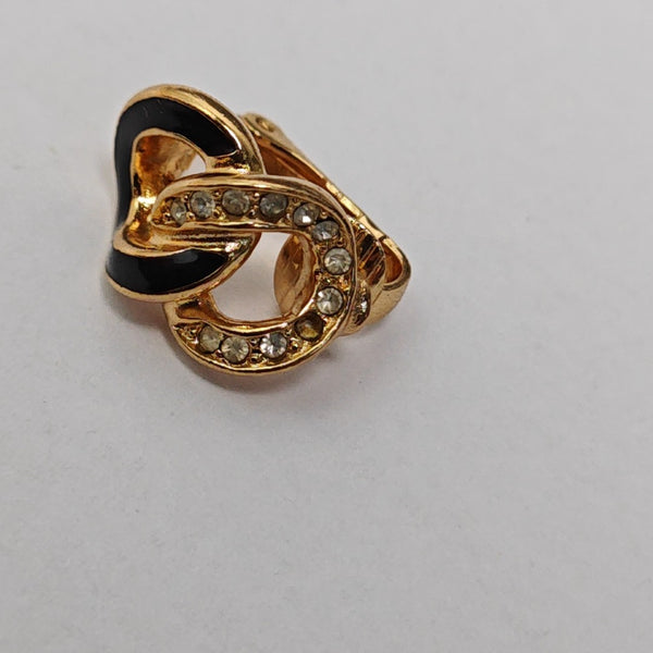Twist Round Metal Gold Clip On Earrings