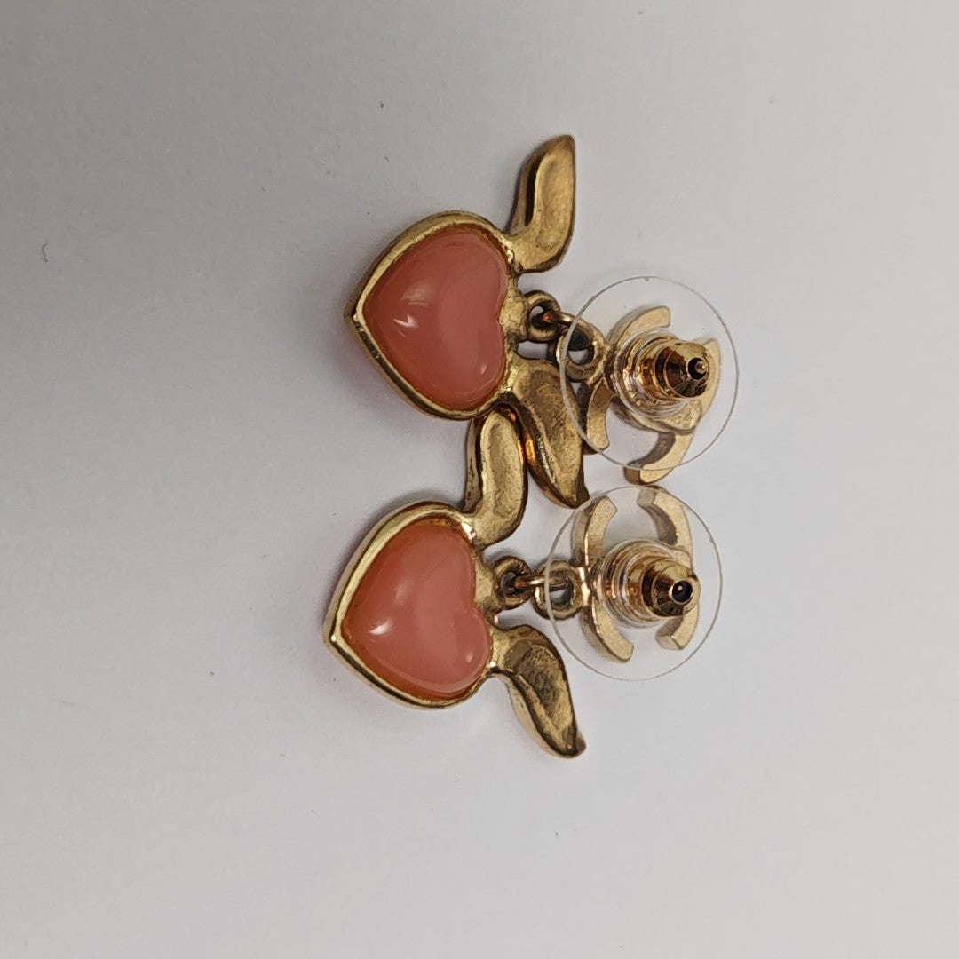 Metal Red Stud Earrings