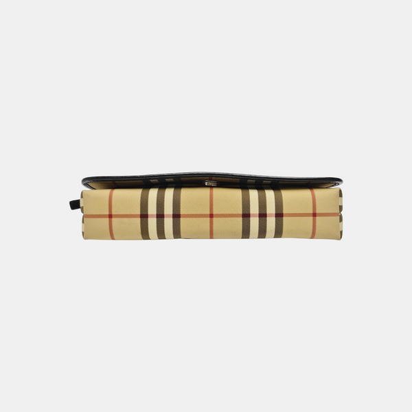 Coated Canvas Shoulder Bag Brown
