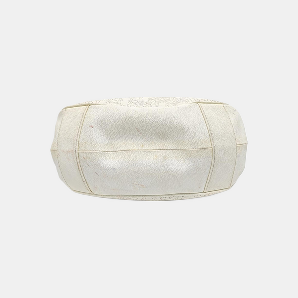 Monogram Calfskin Shoulder Bag White