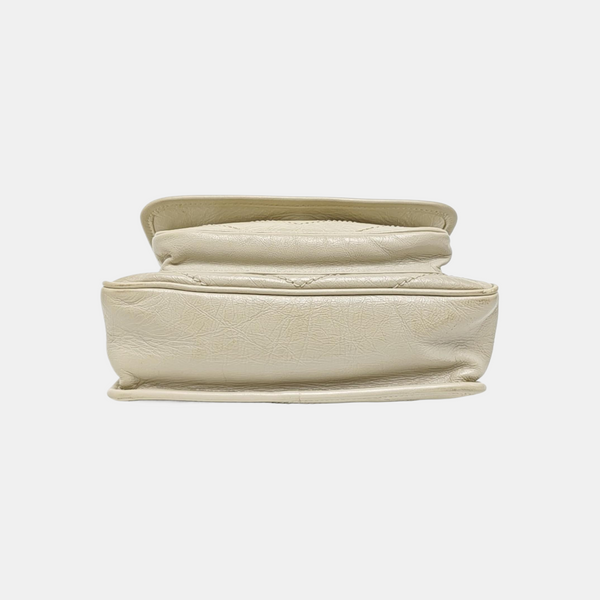 NIKI Small Chevron Calfskin White