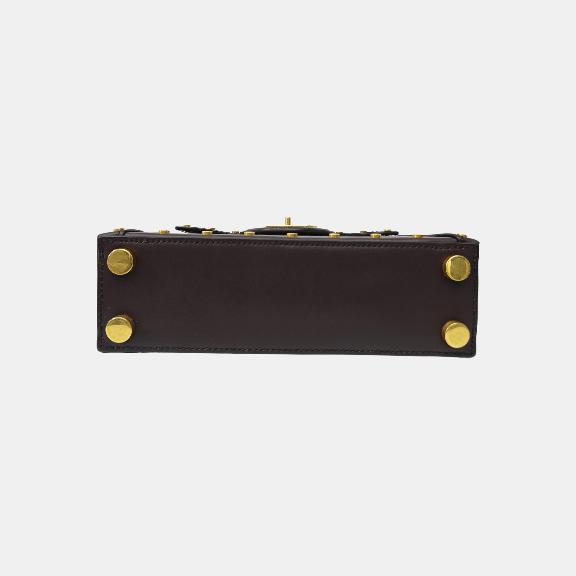Coated Canvas Shoulder Bag Brown