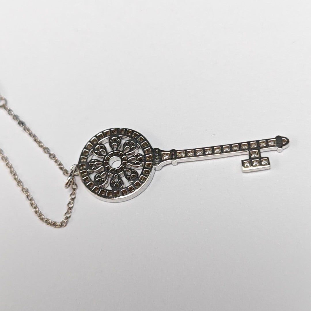 Tiffany Keys 18k White Gold Silver Necklace