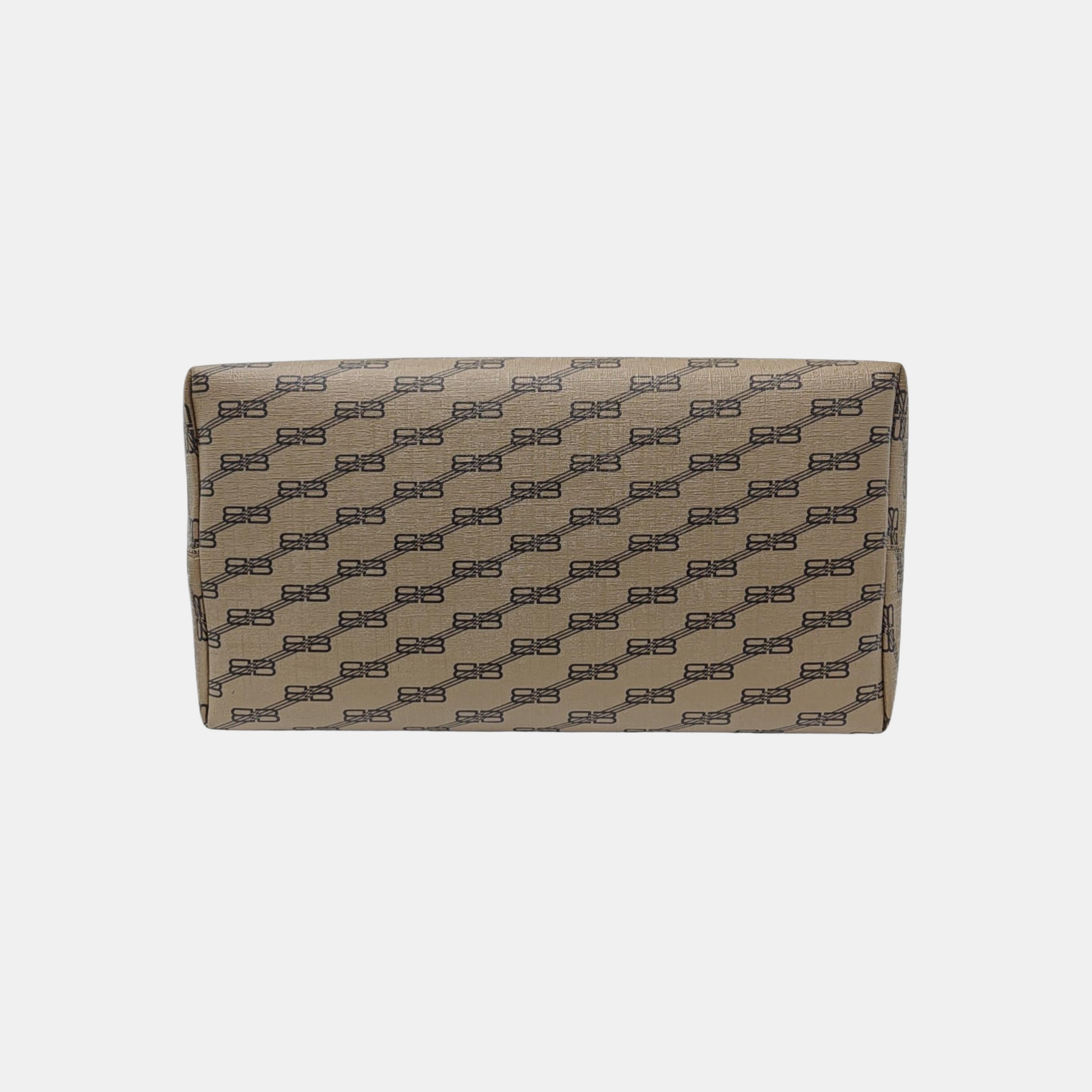 Coated Canvas Tote Bag Brown