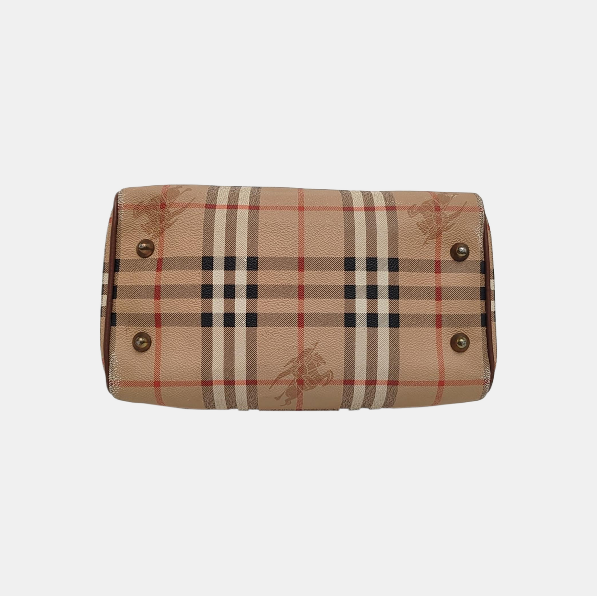 Coated Canvas Top Handle Bag Beige