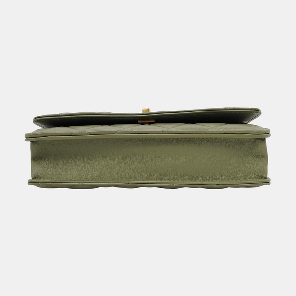 WOC Quilted Lambskin Green