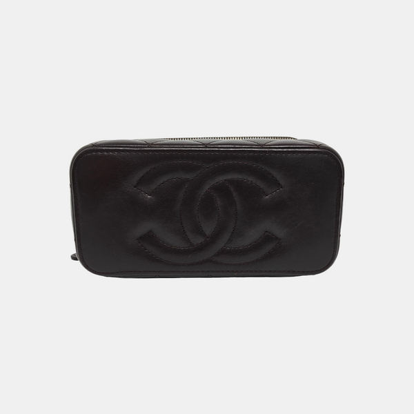Authenticated pre-owned  VANITY CASE Quilted Lambskin Black - Crossbody Bag at Looply