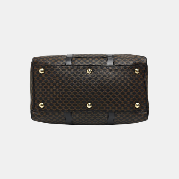 Coated Canvas Top Handle Bag Black