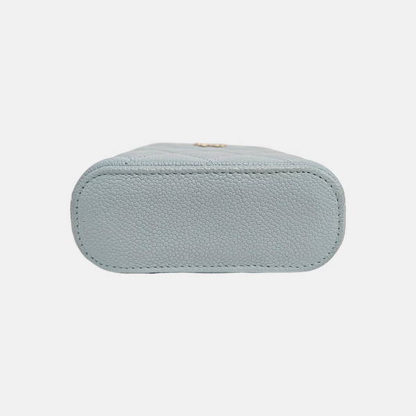 VANITY CASE Quilted Grained Calfskin Blue