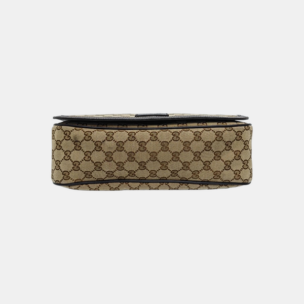 Monogram Fabric Shoulder Bag Beige