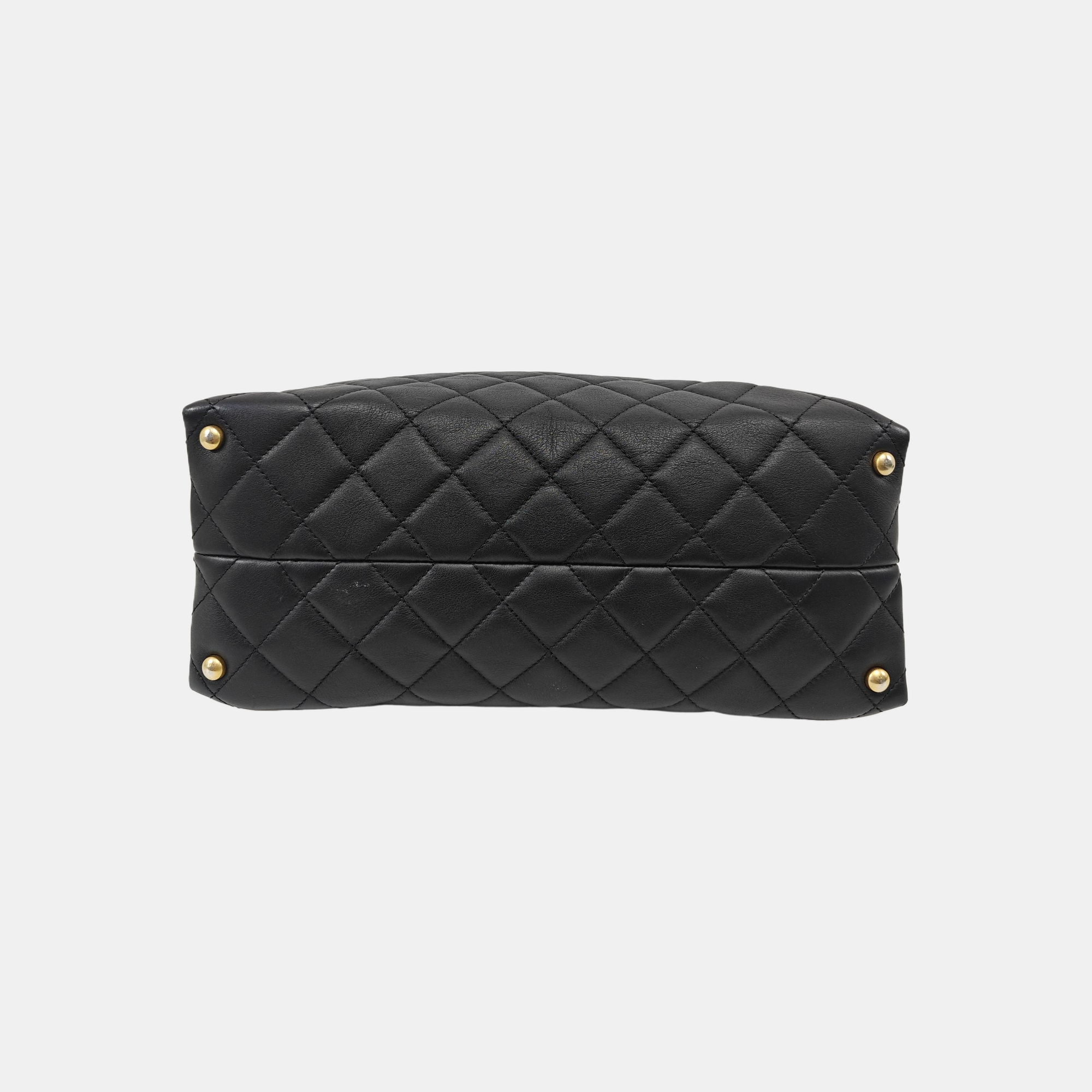 Quilted Calfskin Tote Bag Black