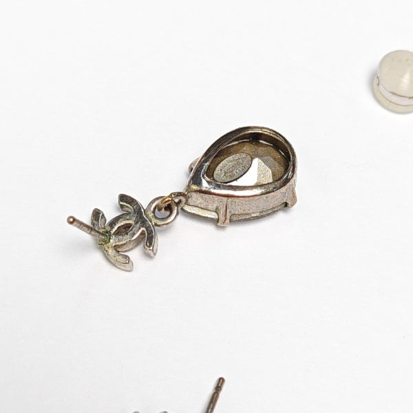 CC Logo Metal Silver Earrings