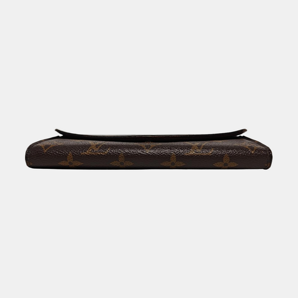 SARAH Monogram Coated Canvas Brown Wallet