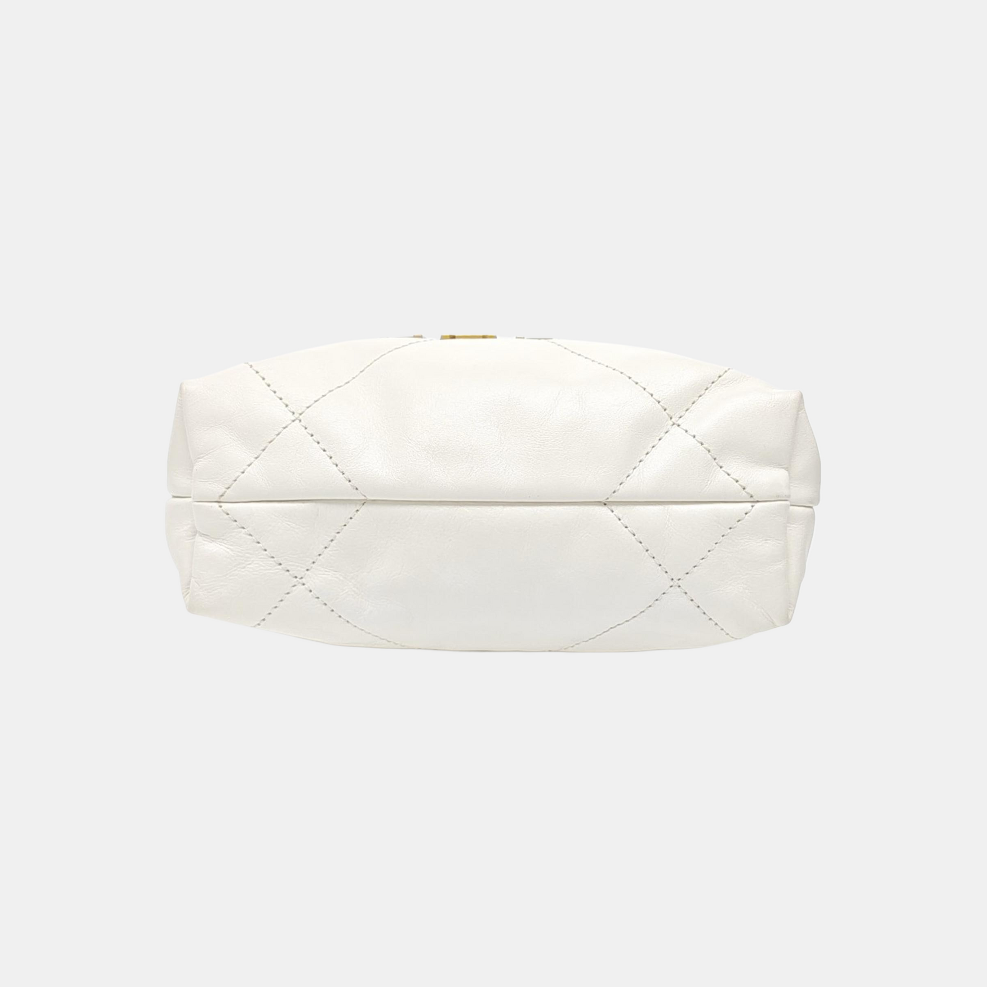 CHANEL 22 Mini Quilted Calfskin White