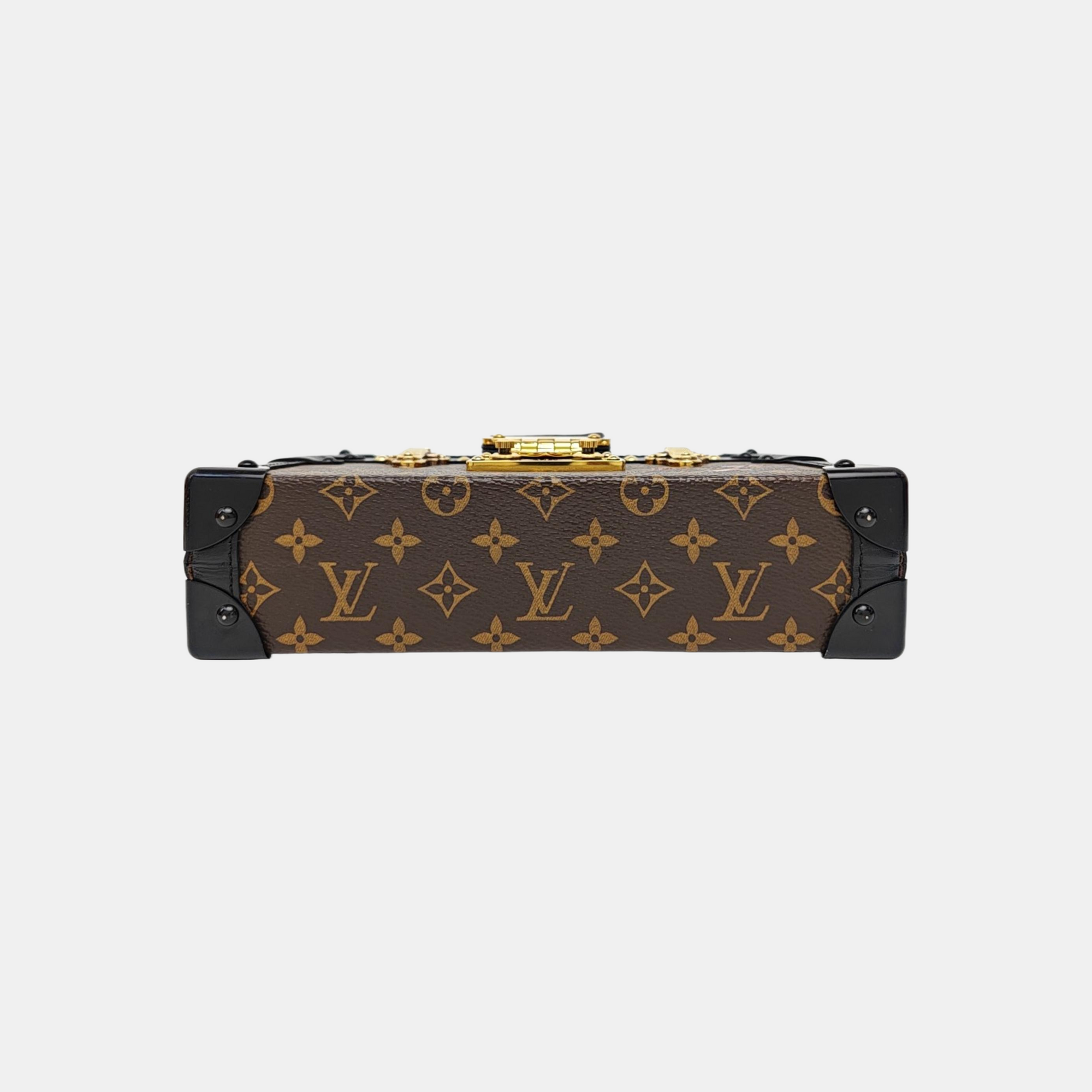 PETITE MALLE Monogram Coated Canvas Brown