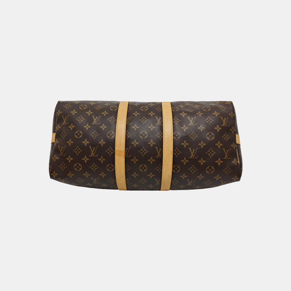 KEEPALL 45 Monogram Coated Canvas Brown