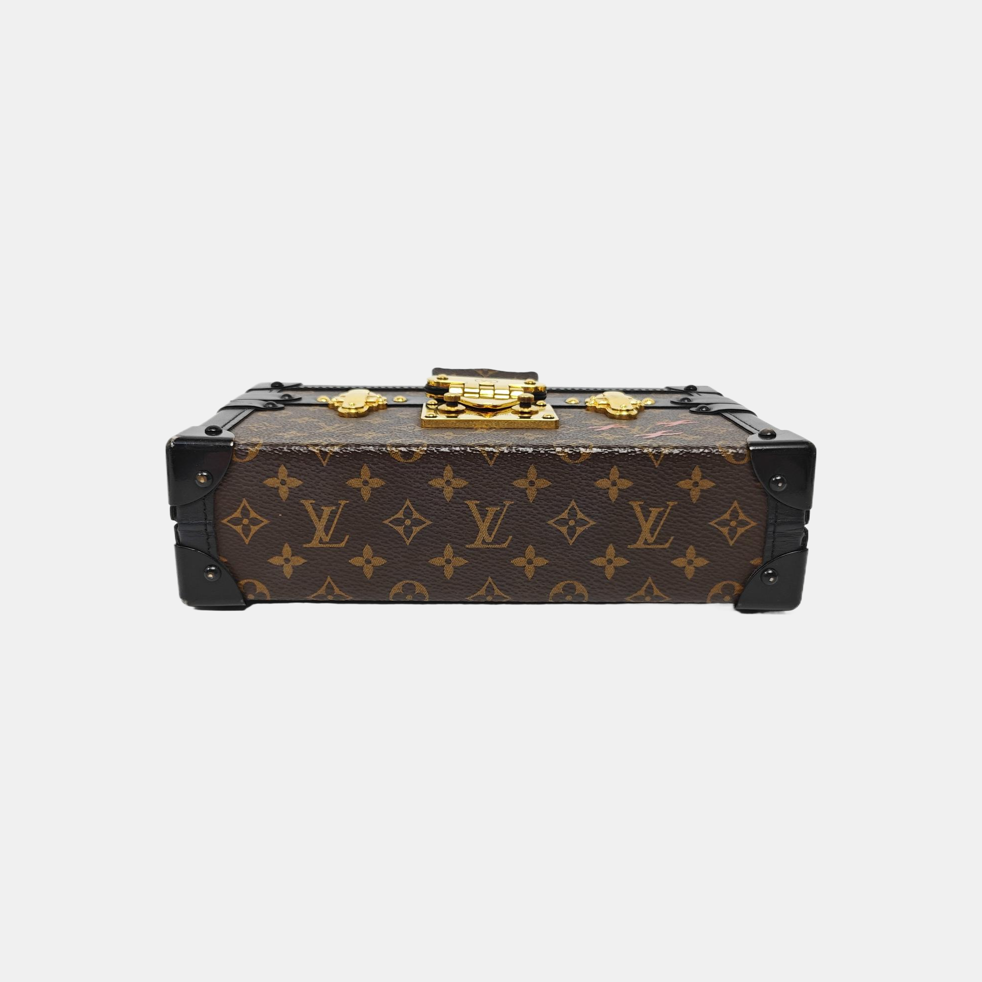 PETITE MALLE Monogram Coated Canvas Brown