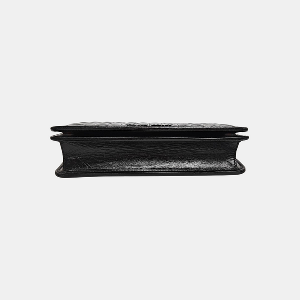 Quilted Calfskin Shoulder Bag Black