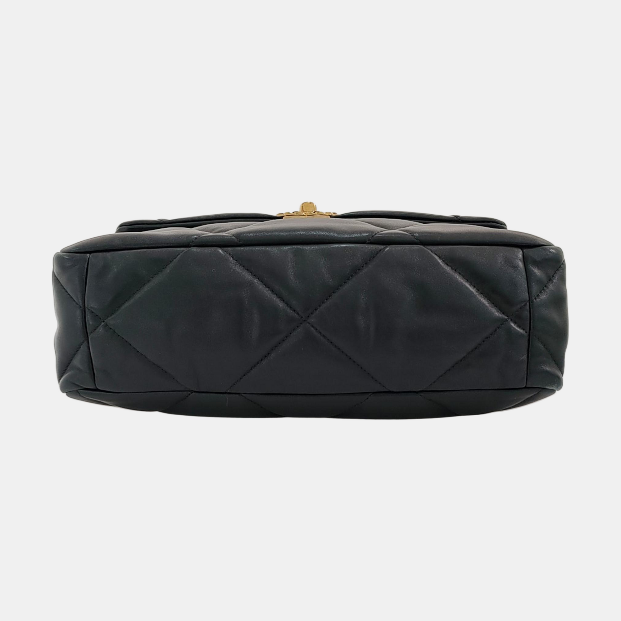 CHANEL 19 Large Quilted Lambskin Black
