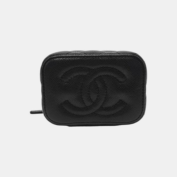 VANITY CASE Mini Quilted Grained Calfskin Black