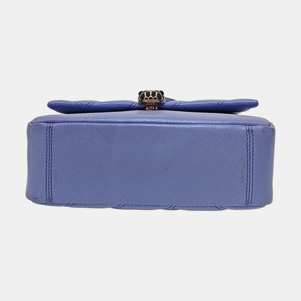 SERPENTI CABOCHON Small Quilted Lambskin Blue