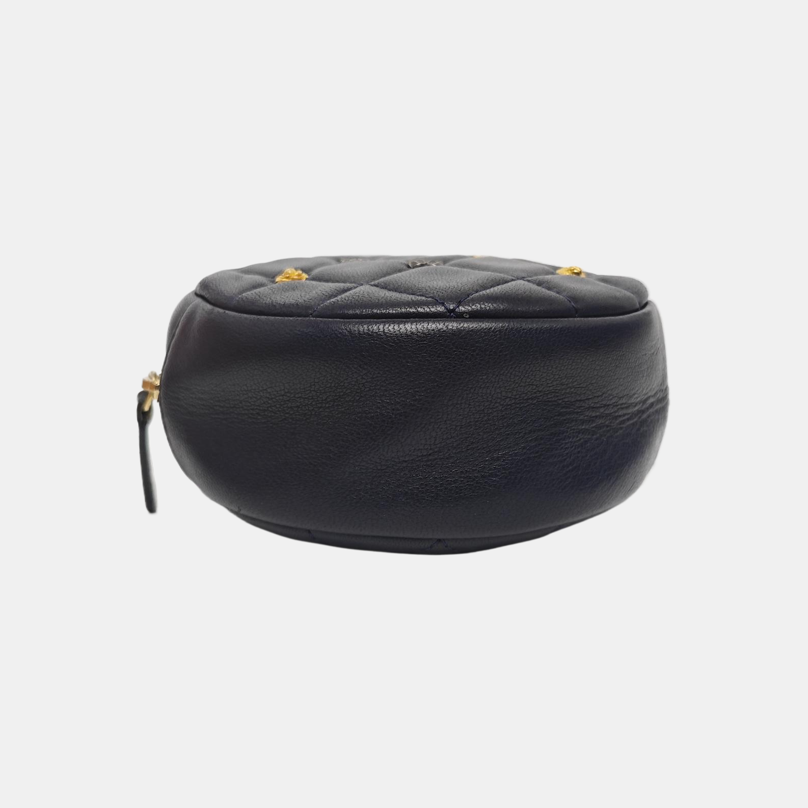 ROUND Quilted Lambskin Blue