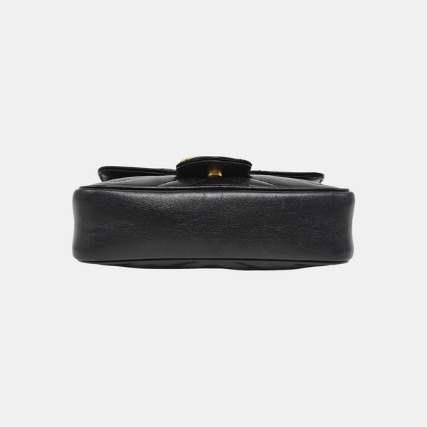 GG Marmont Mini Quilted Calfskin Black