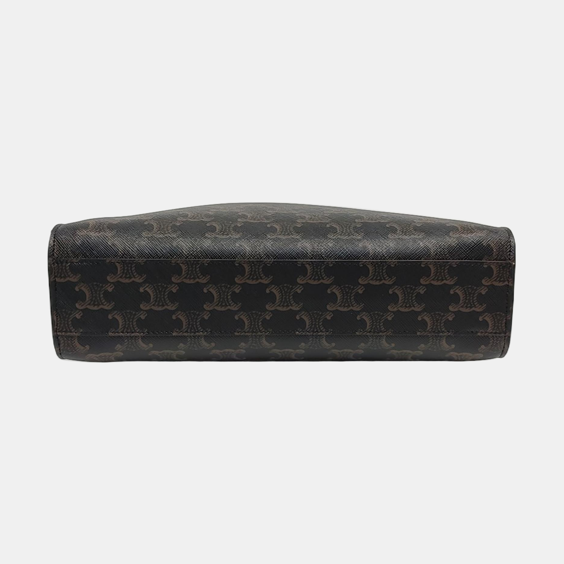 CABAS CELINE Small Coated Canvas Brown