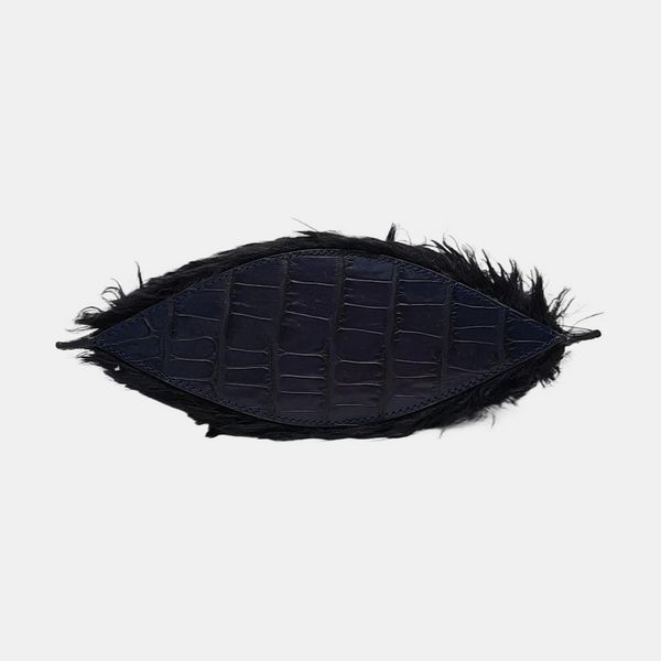 Leather Shoulder Bag Blue