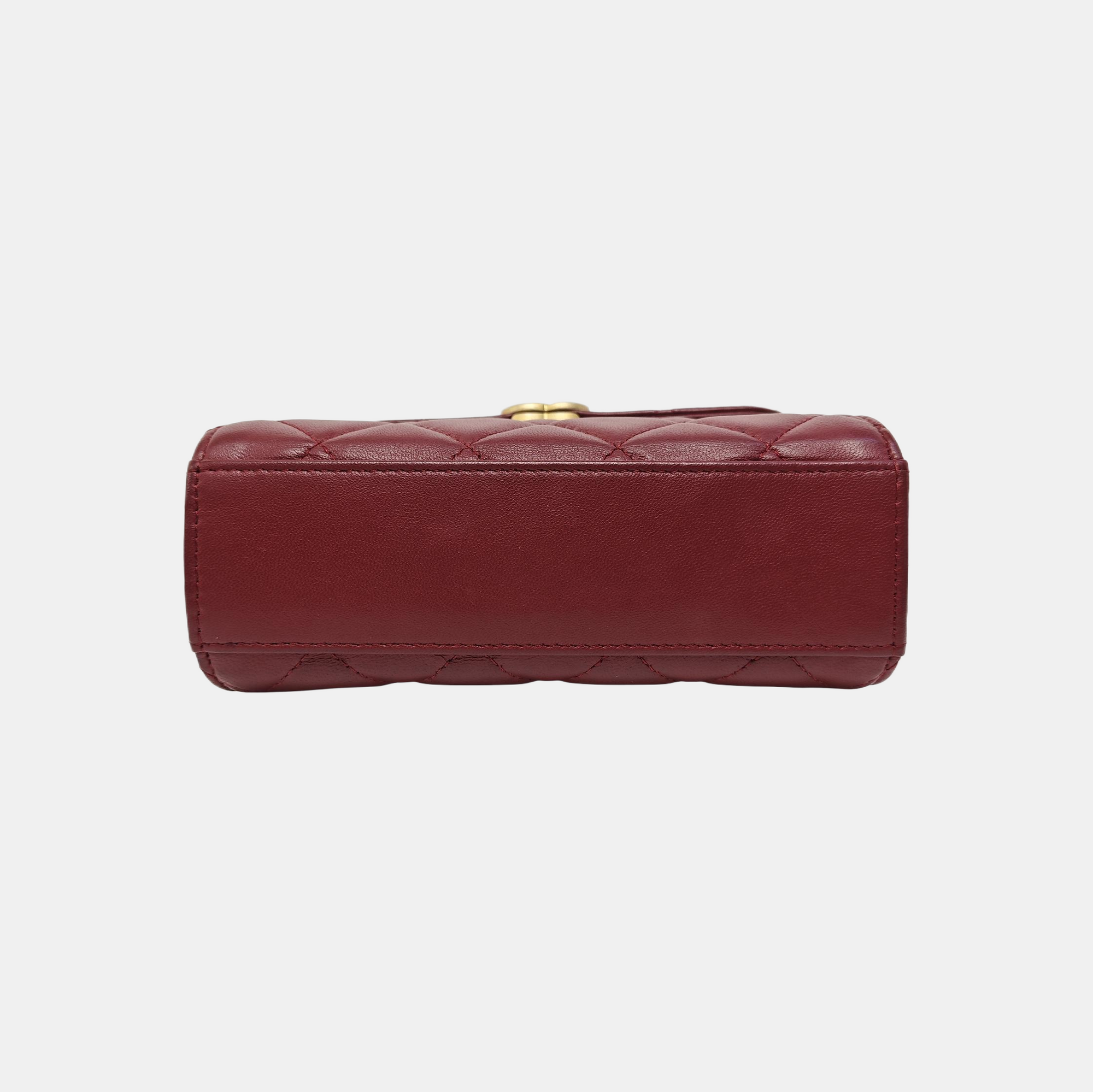 KELLY Medium Quilted Lambskin Red