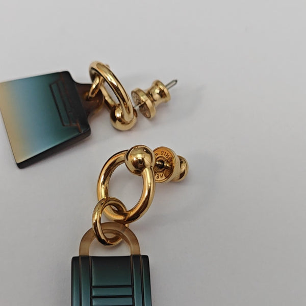 Metal Blue Stud Earrings