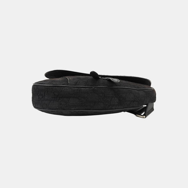 Saddle Medium Oblique Canvas Black