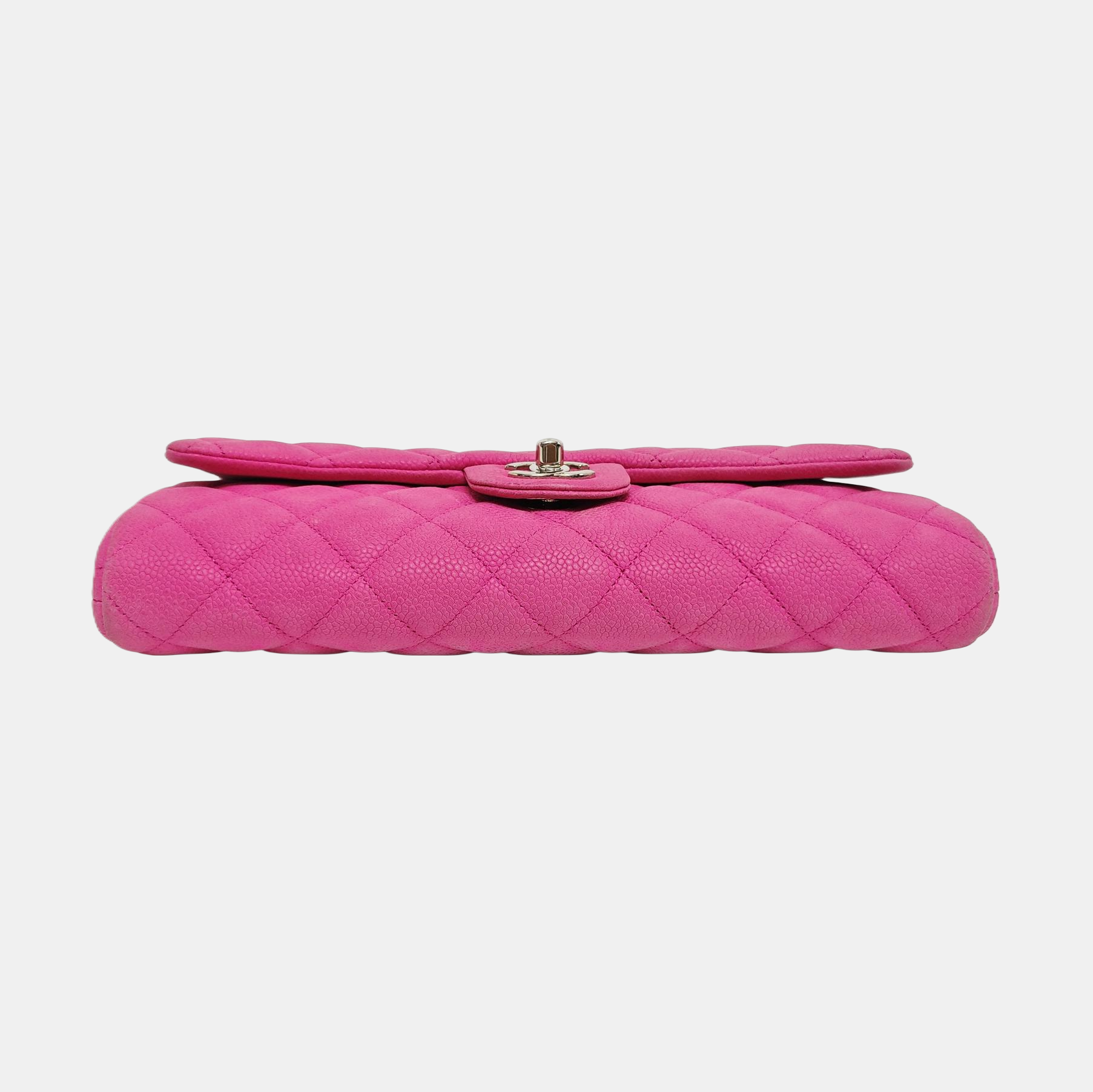 Clásico Flap Piel de Becerro Granulada Acolchada Rosa
