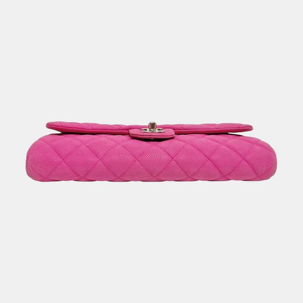 Clásico Flap Piel de Becerro Granulada Acolchada Rosa