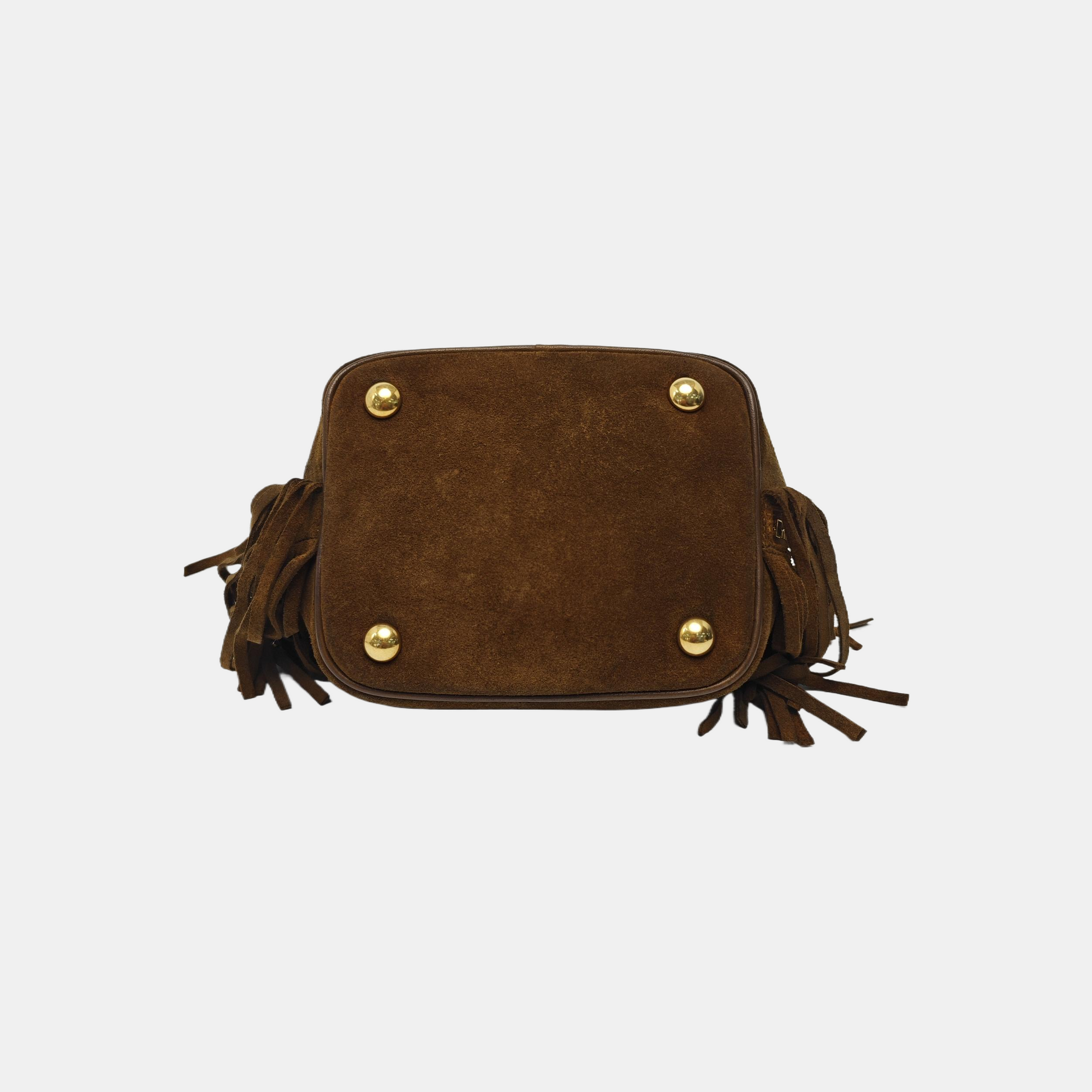 Suede Bucket Bag Brown