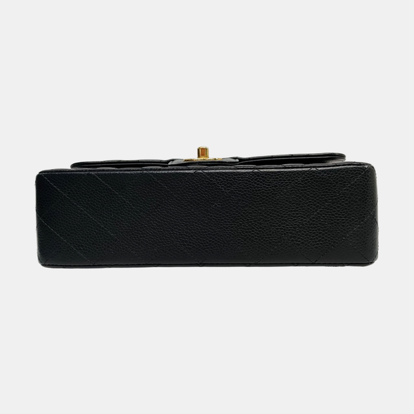 CLASSIC FLAP Small Quilted Grained Calfskin Black