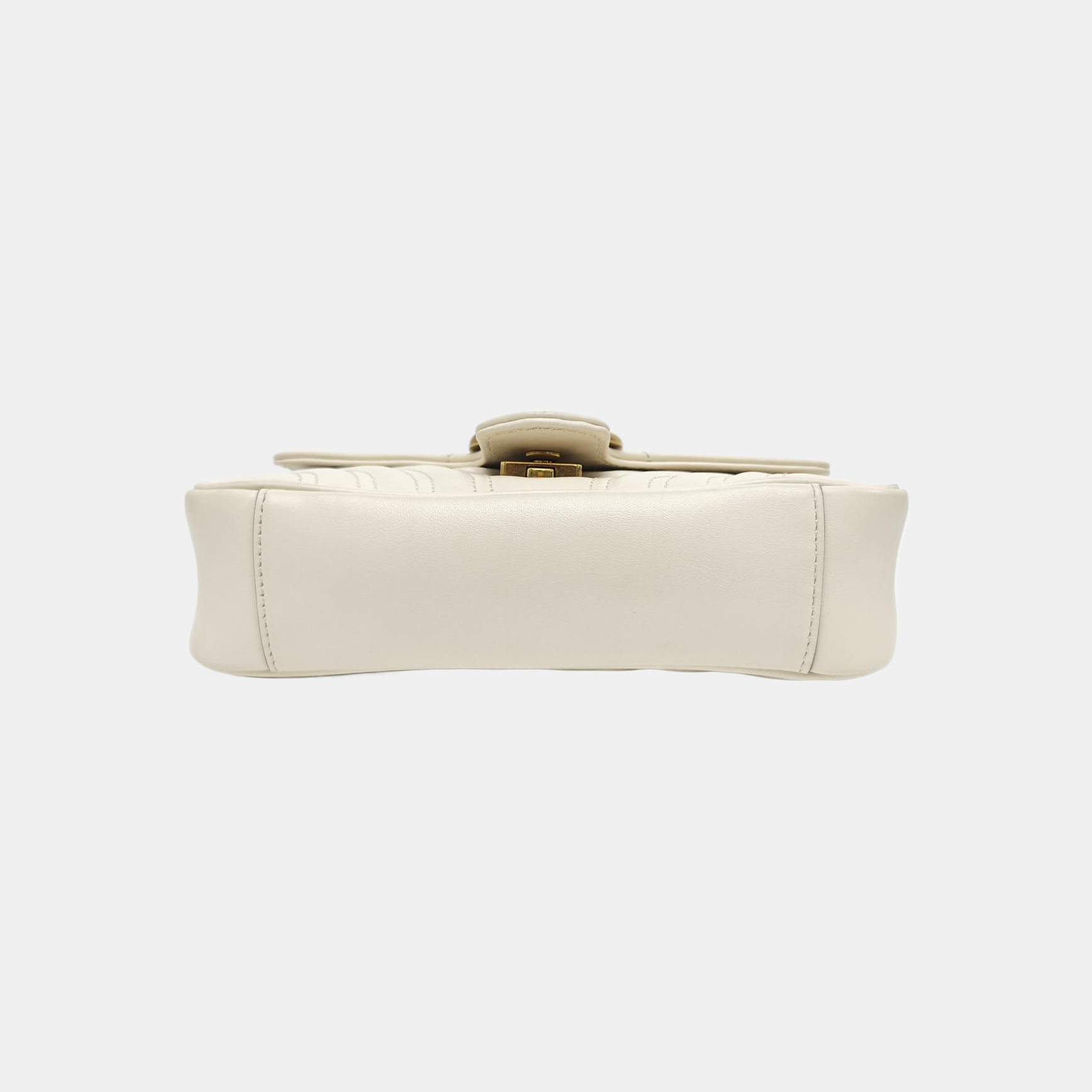 GG Marmont Small Quilted Calfskin White