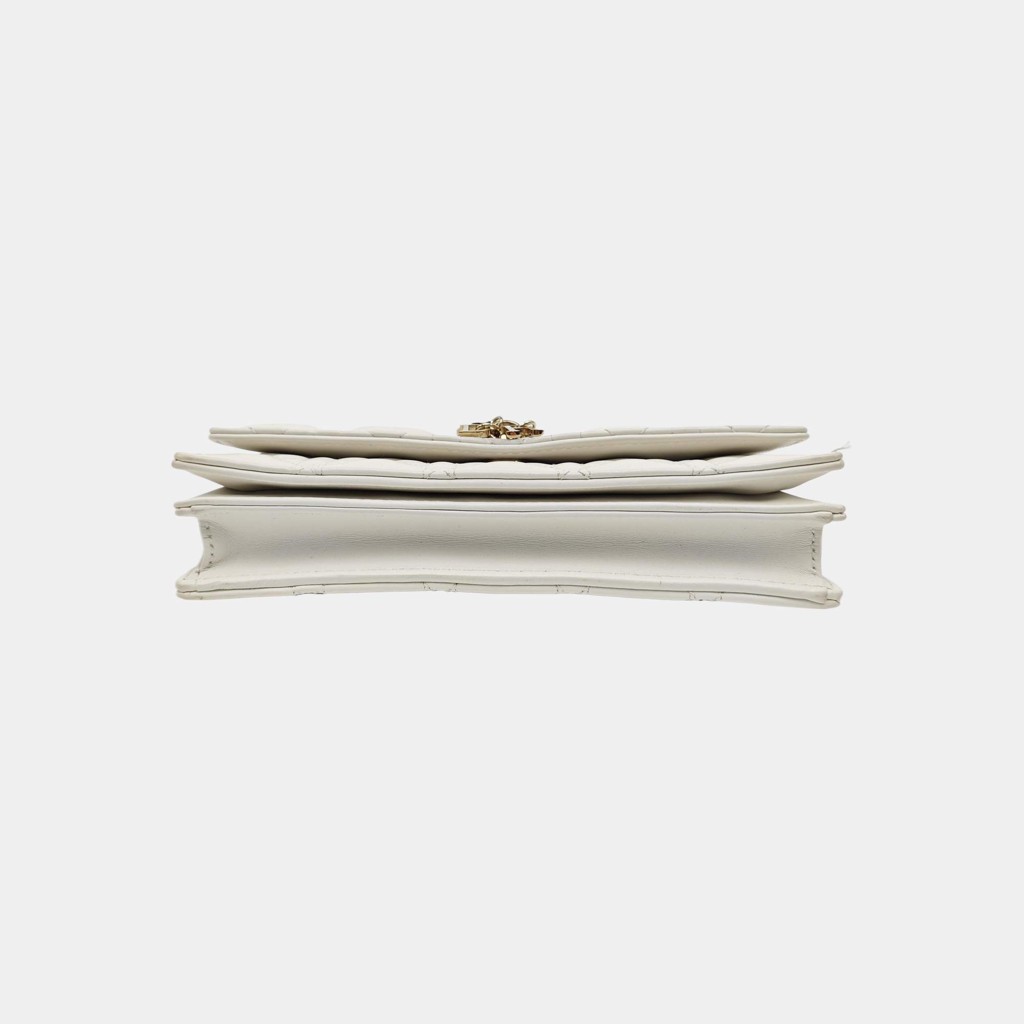 Lady Dior Small Cannage Lambskin White