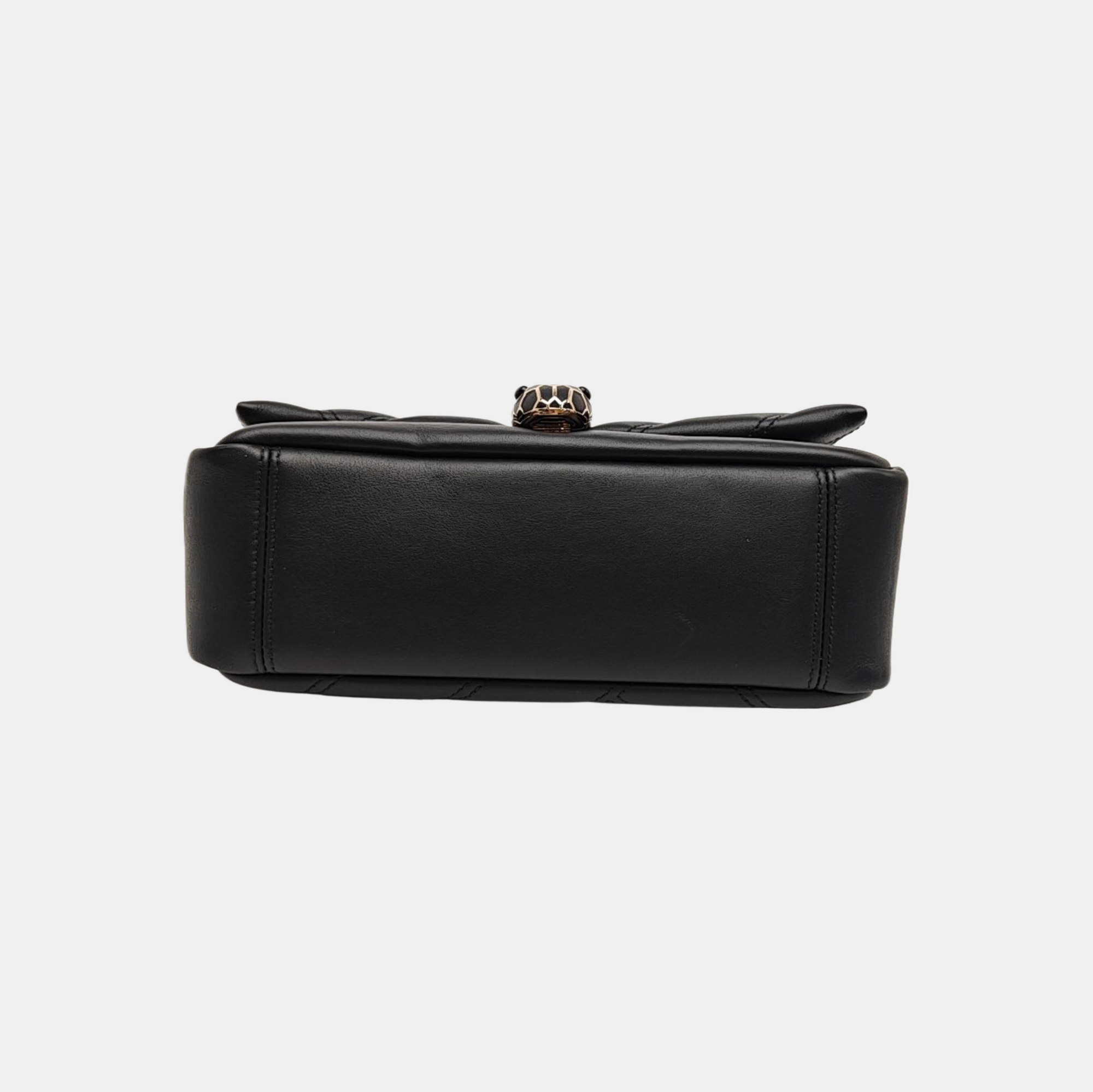 SERPENTI CABOCHON Small Quilted Lambskin Black