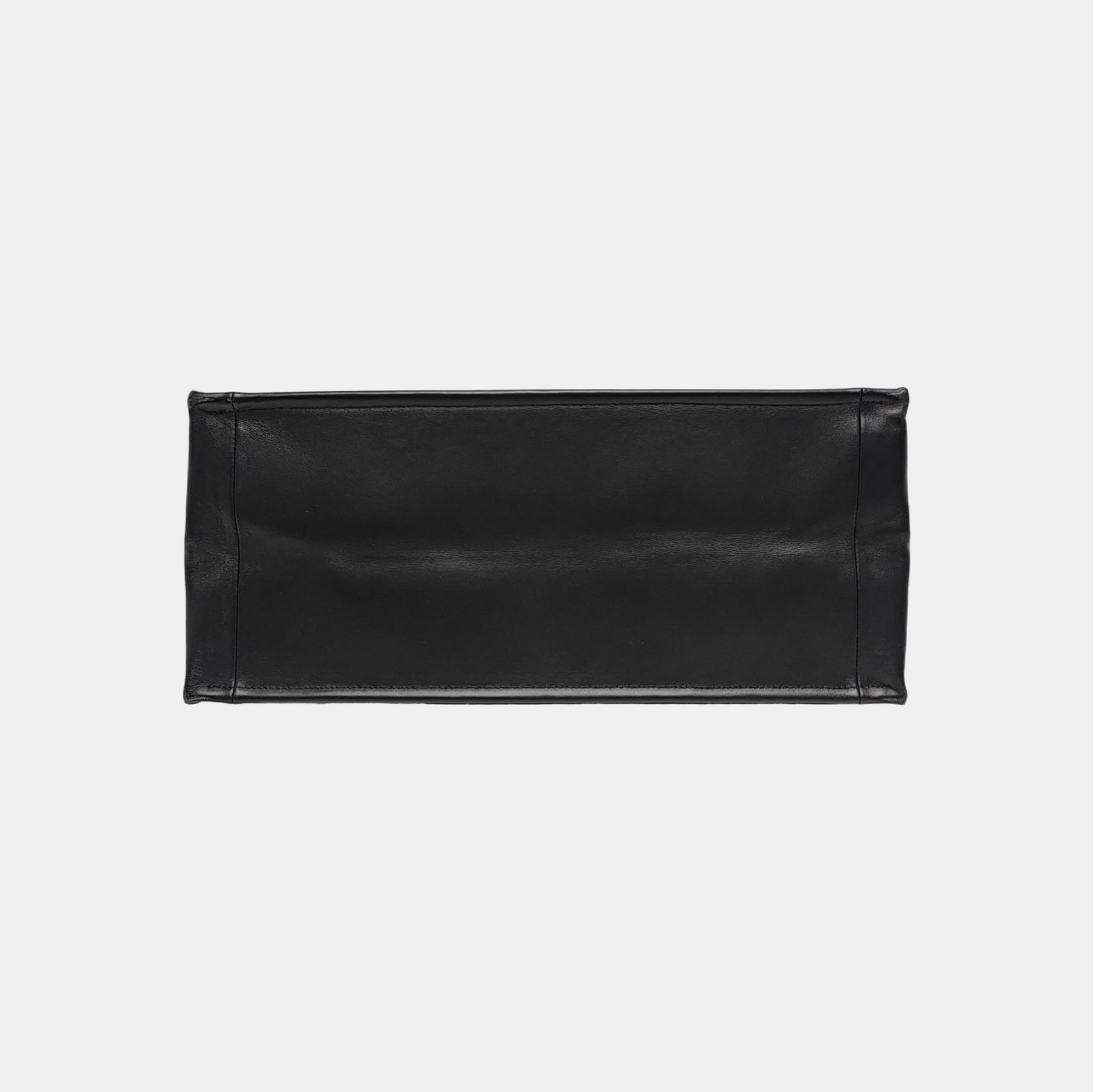 Book Tote Large Cannage Calfskin Black