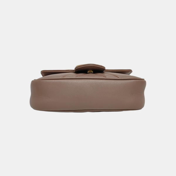 GG Marmont Mini Quilted Calfskin Beige