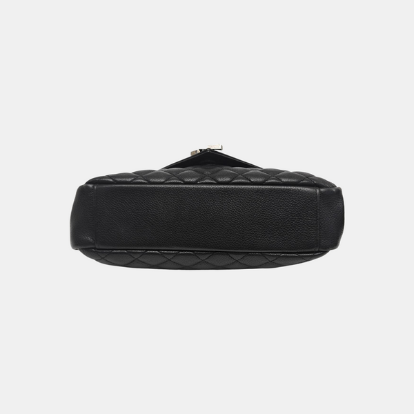 Chevron Lambskin Shoulder Bag Black