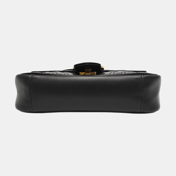GG Marmont Small Quilted Calfskin Black